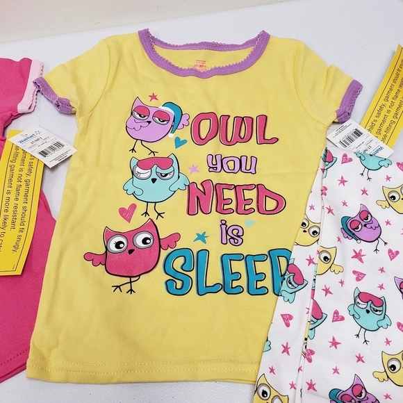 Girls 3T Owl and Cupcake 2 Piece Sleepwear PJs Lot - Picture 5 of 6